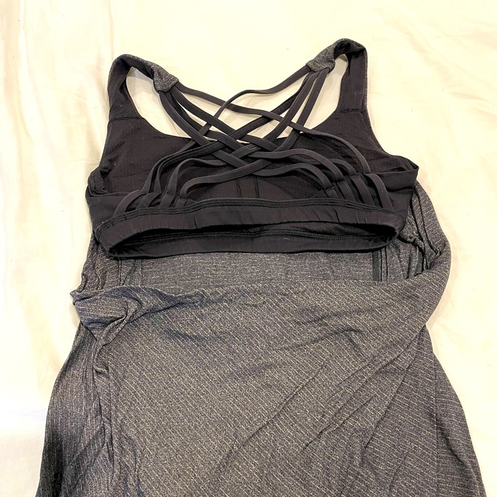 Lululemon Free to Be Wild Tank with built in bra, grey size 6